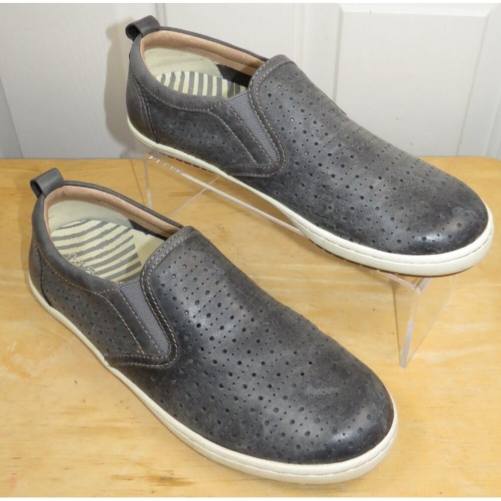 Taos Court Perforated Round Toe Leather Sneakers Women's Size 8.5 Gray 21109 - Picture 2 of 8